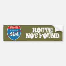 INTE-FUNNEN RUTT för internetfel 404 Bildekaler