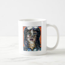 Internationell kvinna av gåta kaffe mugg