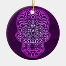 Invecklad lilasockerskalle julgranskula