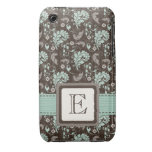 Iphone 3 fodral för damast för Monogramkrickabrunt