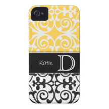 iPhone 4/4s för gult-/svartkrusidullpersonlig iPhone 4 Case-Mate Cases