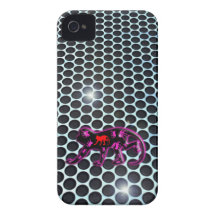 iPhone 4 lilor 3D för apa för fodralmetallkrom Case-Mate iPhone 4 Skal