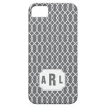 IPhone 5 för Monogram för grå färgspaljémönster fo iPhone 5 Cases