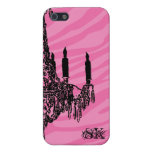 iPhone 5 täcker gulliga rosa ljuskronan för sebran iPhone 5 Fodral