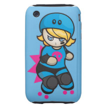 Iphone case för rullDerby gullig Dinky Blocker Tough iPhone 3 Skal