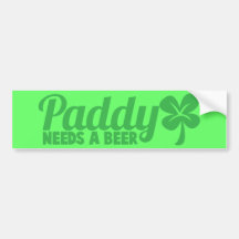 IRLÄNDARE behöver en öl! St patricks daydrinkindes Bildekal