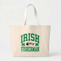 Irländsk fiskare tote bags