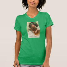 Irländsk flicka med henne hund tee shirts