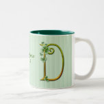 Irländsk guld- Monogram D - skräddarsy Kaffe Kopp