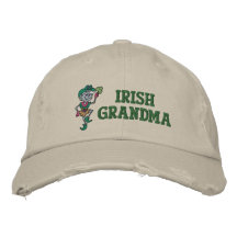 Irländsk mormor broderad hatt