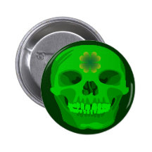 Irländsk Shamrockskalle för st patrick's day Pins