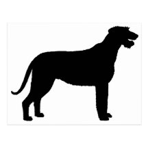 Irländsk Wolfhound (i svart) Vykort