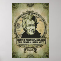 Ironi är Jackson på ett centralsedeltryck Print