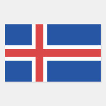 Island-/isländareflagga Klistermärke