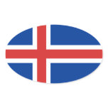 Island sjunker den ovala klistermärken