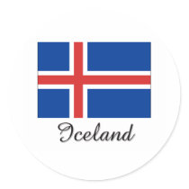 Island sjunker design rund klistermärke