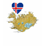 Island sjunker hjärta och kartlägger T-tröja