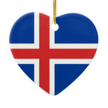 Island sjunker hjärtaprydnaden julgransdekoration