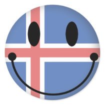 Island Smiley Rund Klistermärke