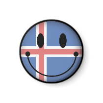 Island Smiley Kylskåpmagneter