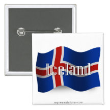 Island som vinkar flagga pins