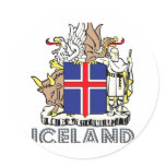 IsländareEmblem Runda Klistermärken