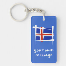 Islandet borstar flagga keychain