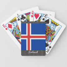 Islandflagga som leker kort kortlek