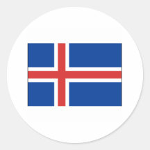 IslandFLAGGAinternationell Runda Klistermärken