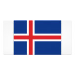 Islandmedborgareflagga Hälsningskort Med Foto