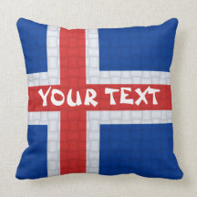 Isländsk flagga för island: TILLFOGA TEXT Kuddar