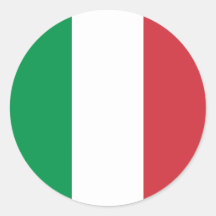 Italien - italiensk medborgareflagga rund klistermärke