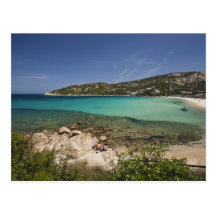 Italien Sardinia, Baja Sardinia. Semesterortbeach. Vykort
