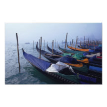 Italien Venedig. Gondolas. Fotografiskt Tryck