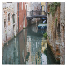 Italien, Venedig, reflexioner och lilla överbrygga Keramiska Plattor