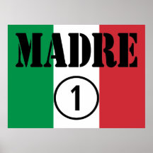 Italienare - talande mammor & mammor: Madre Numero Print