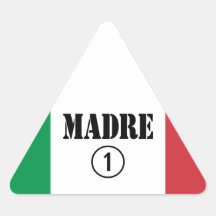 Italienare - talande mammor & mammor: Madre Numero Triangle Stickers
