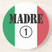 Italienare - talande mammor & mammor: Madre Numero Underlägg För Glas