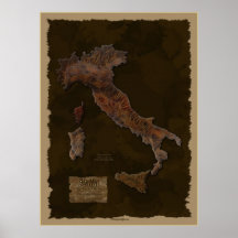 ITALIENARE texturerad kartakonstaffisch