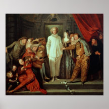 Italienska komiker, c.1720 affischer