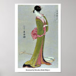 Itsutomi vid Hosoda, Eishi Ukiyoe Affisch