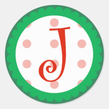 J-Monogram (nyckfull jul) Klistermärke