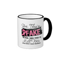 Ja fejkar Theyre verkliga bröstcancer (för grunge) Kaffe Kopp