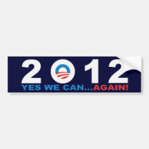 JA KAN VI… IGEN!  Barack Obama 2012 Bildekaler