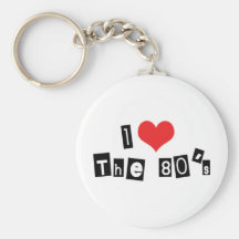Jag älskar 80-tal Keychain Nyckel Ring