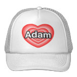 Jag älskar Adam. Jag älskar dig Adam. Hjärta Trucker Keps