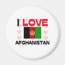 Jag älskar Afghanistan Kylskåps Magneter