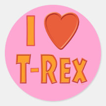 Jag älskar älskare för den T-Rex TyrannosaurusRex  Rund Klistermärke