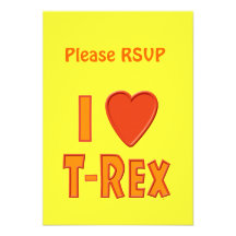 Jag älskar älskare för den T-Rex TyrannosaurusRex  Individuella Inbjudningskort