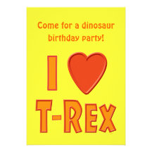Jag älskar älskare för den T-Rex TyrannosaurusRex  Skräddarsydda Inbjudan